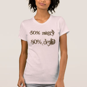 Demi de T-shirt de diable de demi d'ange