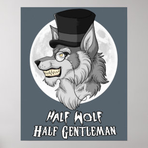 Demi-loup demi-gentilhomme 16" x 20" Poster (Matte
