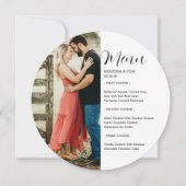 Demi-Lune Photo Round Menu Invitation (Devant)