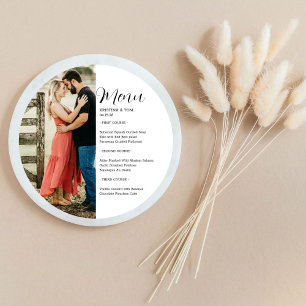 Demi-Lune Photo Round Menu Invitation
