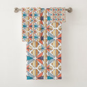 Demi-lunes dans le corail et Turquoise (En situation)