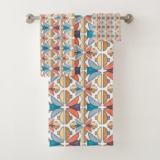 Demi-lunes dans le corail et Turquoise (En situation)