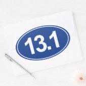 Demi-Marathon 13,1 Miles Sticker Oval (Bleu) (Enveloppe)