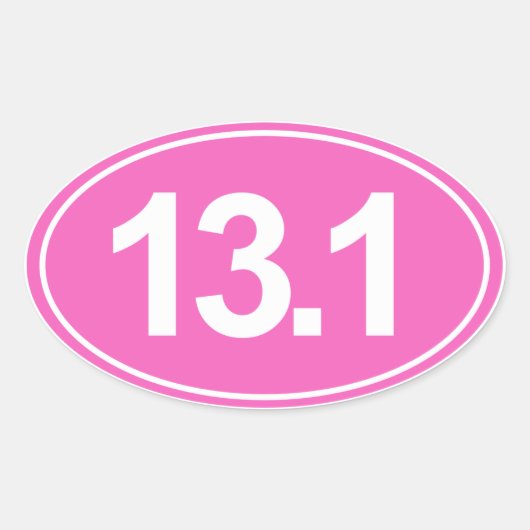 Demi-Marathon 13,1 Miles Sticker Oval (Rose) (Devant)