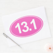 Demi-Marathon 13,1 Miles Sticker Oval (Rose) (Enveloppe)