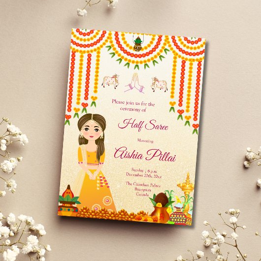 Demi-Saree invitation Demi-Sari invitation