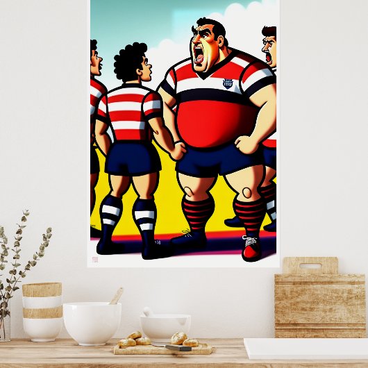 Demi-temps - Grand Poster de rugby (Cuisine)