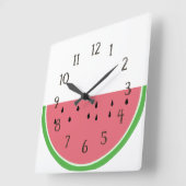 Demi-tranche Pink Watermelon Horloge murale de cui (Angle)