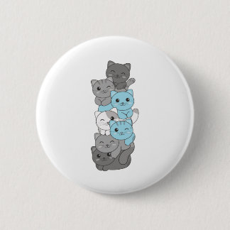 Demiboy Flag Cat Pride Lgbtq Cute Cat Ronde Button 5,7 Cm