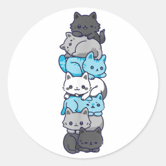 Demiboy Pride Cat LGBT Demi Boy Flag Stuff Ka Ronde Sticker