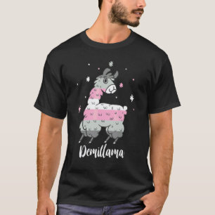 Demigirl Lama Demigirl Trots Lgbt Demigirl Vlag D T-shirt