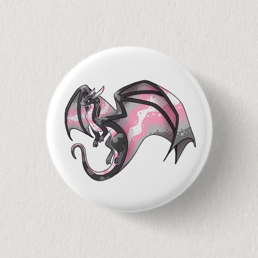Demigirl Pride Dragon Ronde Button 3,2 Cm (Voorkant)