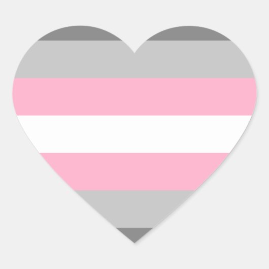 Demigirl Pride Flag Hart Sticker (Voorkant)