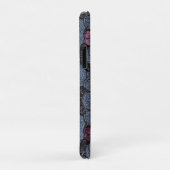 *~* Demin Black Scrolls roze bloemen Case-Mate iPhone Case (Achterkant/rechts)