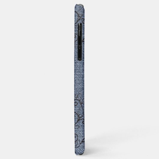 *~* Demin Black Scrolls roze bloemen Case-Mate iPhone Case (Achterkant/links)