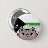 Demiromantische LGBT Pride Flag Cat Button (Voorkant /achterkant)