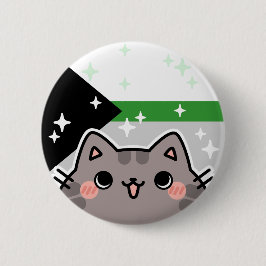 Demiromantische LGBT Pride Flag Cat Button