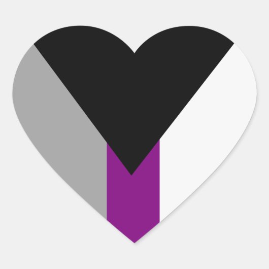 Demiseksuele Pride-vlag Hart Sticker (Voorkant)