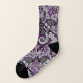Demisexual Dragon Damask - Pride Flag Colors Sokken (Links - buitenkant)