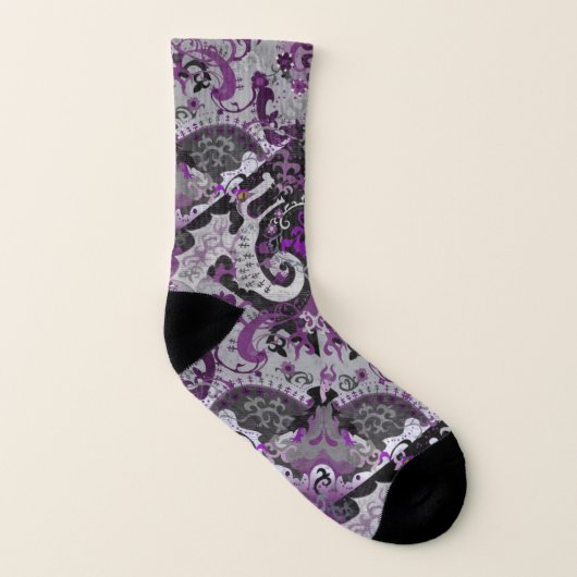 Demisexual Dragon Damask - Pride Flag Colors Sokken (Links binnenkant)