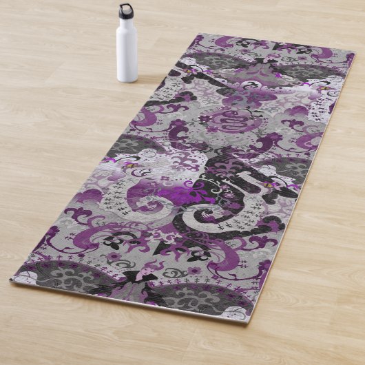 Demisexual Dragon Damask - Pride Flag Colors Yogamat (In situ)