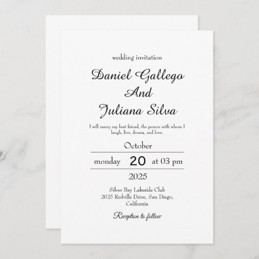 Démo 11 Invitation (Devant / Derrière)