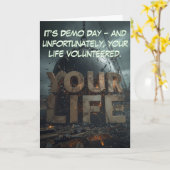 Demo Day Disaster: Life Rebuild Humor Kaart (Gele Bloem)