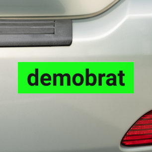 Demobrat moderne typografie zwart neon groen cool bumpersticker