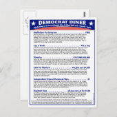 Democraat Diner Briefkaart (Voorkant / Achterkant)