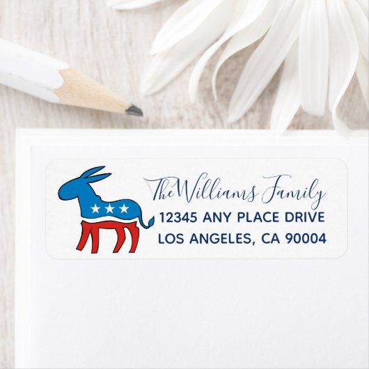 Democraat Donkey Etiket (Insitu)