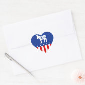 Democraat Donkey Heart Sticker (Envelop)