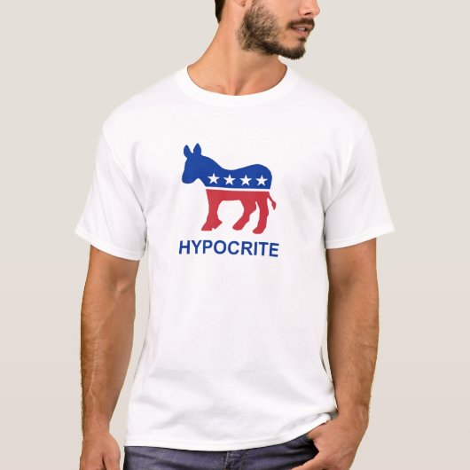 Democraat Donkey Hypocrite T-shirt (Voorkant)