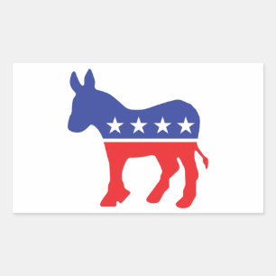 Democraat Donkey Rechthoekige Sticker