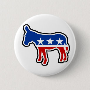 Democraat Donkey Ronde Button 5,7 Cm