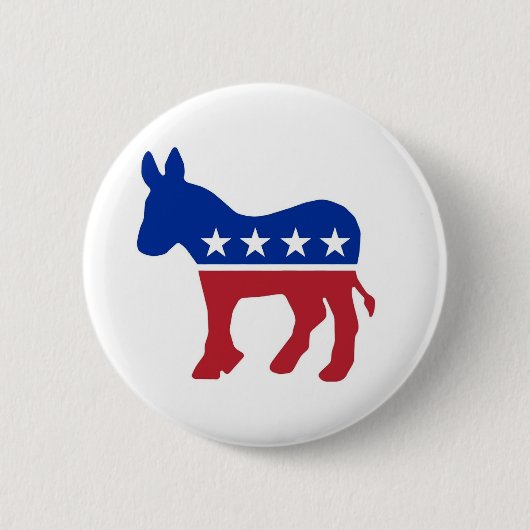 Democraat Donkey Ronde Button 5,7 Cm (Voorkant)