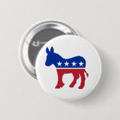Democraat Donkey Ronde Button 5,7 Cm (Voorkant /achterkant)
