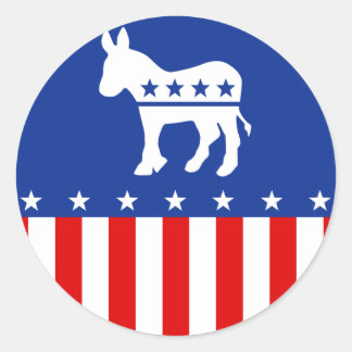 Democraat Donkey Round Sticker