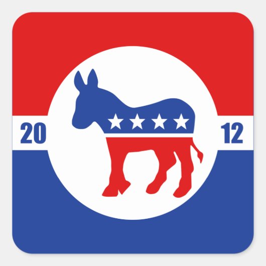 Democraat Donkey Square Sticker (Voorkant)