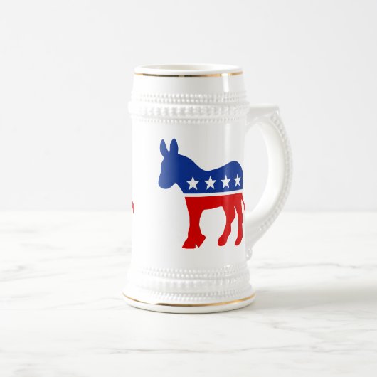 Democraat Donkey Stein Bierpul (Voorkant rechts)