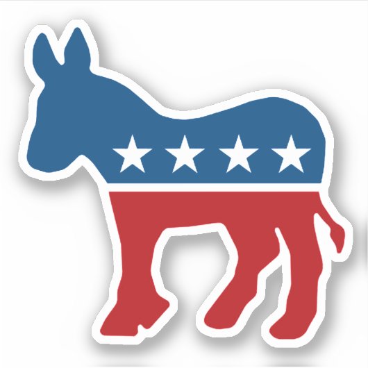 Democraat Donkey Sticker (Voorkant)