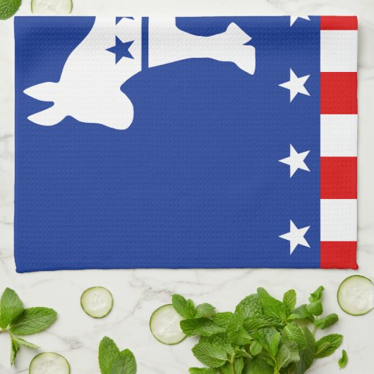 Democraat Donkey Theedoek (Gevouwen)