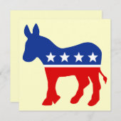 Democraat Donkey-uitnodiging Kaart (Voorkant / Achterkant)