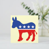 Democraat Donkey-uitnodiging Kaart (Staand voorkant)