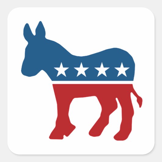 Democraat Donkey Vierkante Sticker (Voorkant)