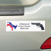 Democraat en Pistool eigenaar Bumpersticker (Op auto)