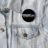Democraat en Proud Ronde Button 5,7 Cm (In situ)