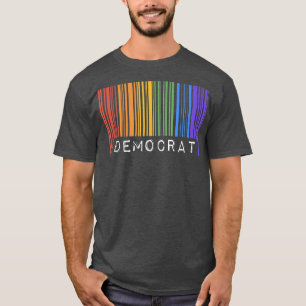 Democraat Gay Pride Flag Barcode Queer Rainbow LGB T-shirt