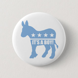 democraat het is een jongetje ronde button 5,7 cm