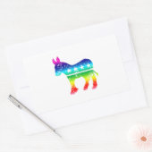 Democraat Originele Ezel Verdrietig Rainbow Rechthoekige Sticker (Envelop)