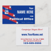 Democraat - Politieke verkiezingscampagne Visitekaartje (Voorkant / Achterkant)